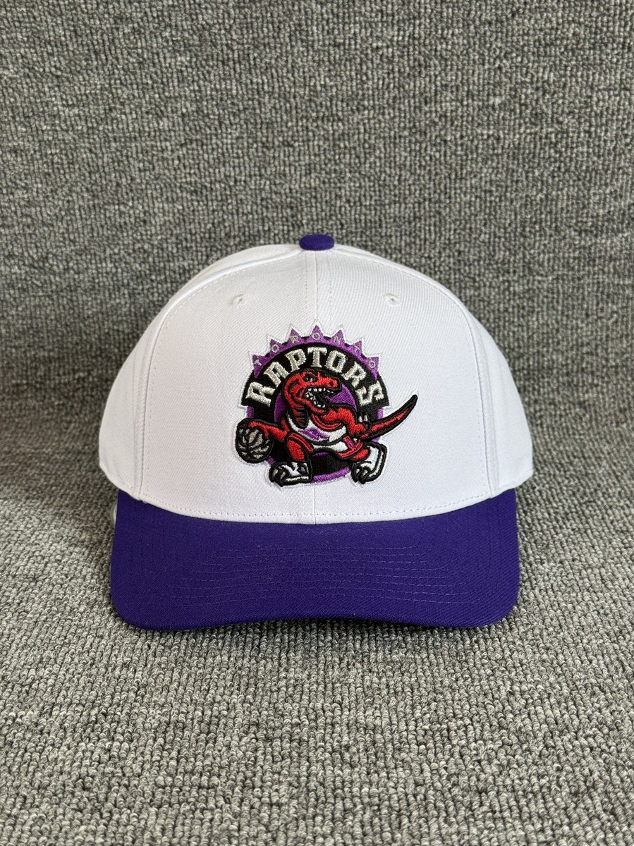 Mitchell & Ness Raptors Snapback Hat White Purple Retro NBA Cap