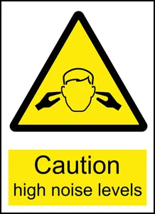 High Noise Levels Caution Warning Sign Self Adhesive Vinyl Sticker