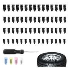 4 Size 60PCS Heavy Duty Tire Plugs Kit with Screwdriver,Deep Threads Screw in...