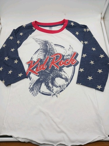 Kid Rock concert T-shirt with 3/4 star sleeves Size S Alternative America Eagle