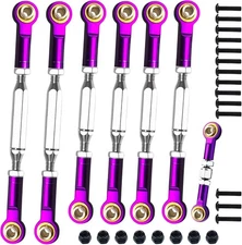 Stainless Steel Adjustable Turnbuckles/Camber Links with Rod Ends Set Purple 