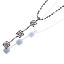 Diamond 0.30ct 3P Necklace 18K 750 White Gold