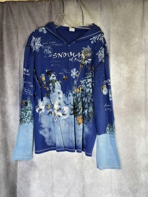 Jess & Jane Snowman & Friends Hoodie 3X All Over Print