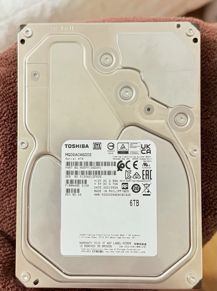 MG06ACA600E Toshiba Enterprise 6TB 7200RPM SATA 6Gbps 3.5-inch Hard Drive - Image 3 of 3