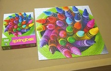 Springbok Twist of Color 500 Piece Jigsaw Puzzle Crayons Complete USA
