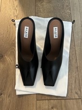Alaïa Open Toe Mules 95mm Heels Square Toe Black 40