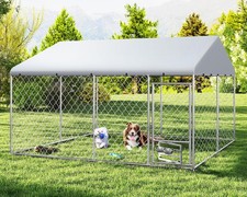 XL Outside Dog Kennel 10x10 ft - Outside Dog Kennel with Roof, Covered Kennel...