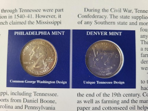 2002 POSTAL SOCIETY TENNESSEE STATEHOOD QUARTER DESCRIPTION PANEL #U288 - Picture 3 of 6