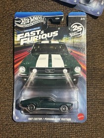ONE Hot Wheels &lsquo;67 CUSTOM MUSTANG Fast & Furious Silver Series Dream Lineup NEW