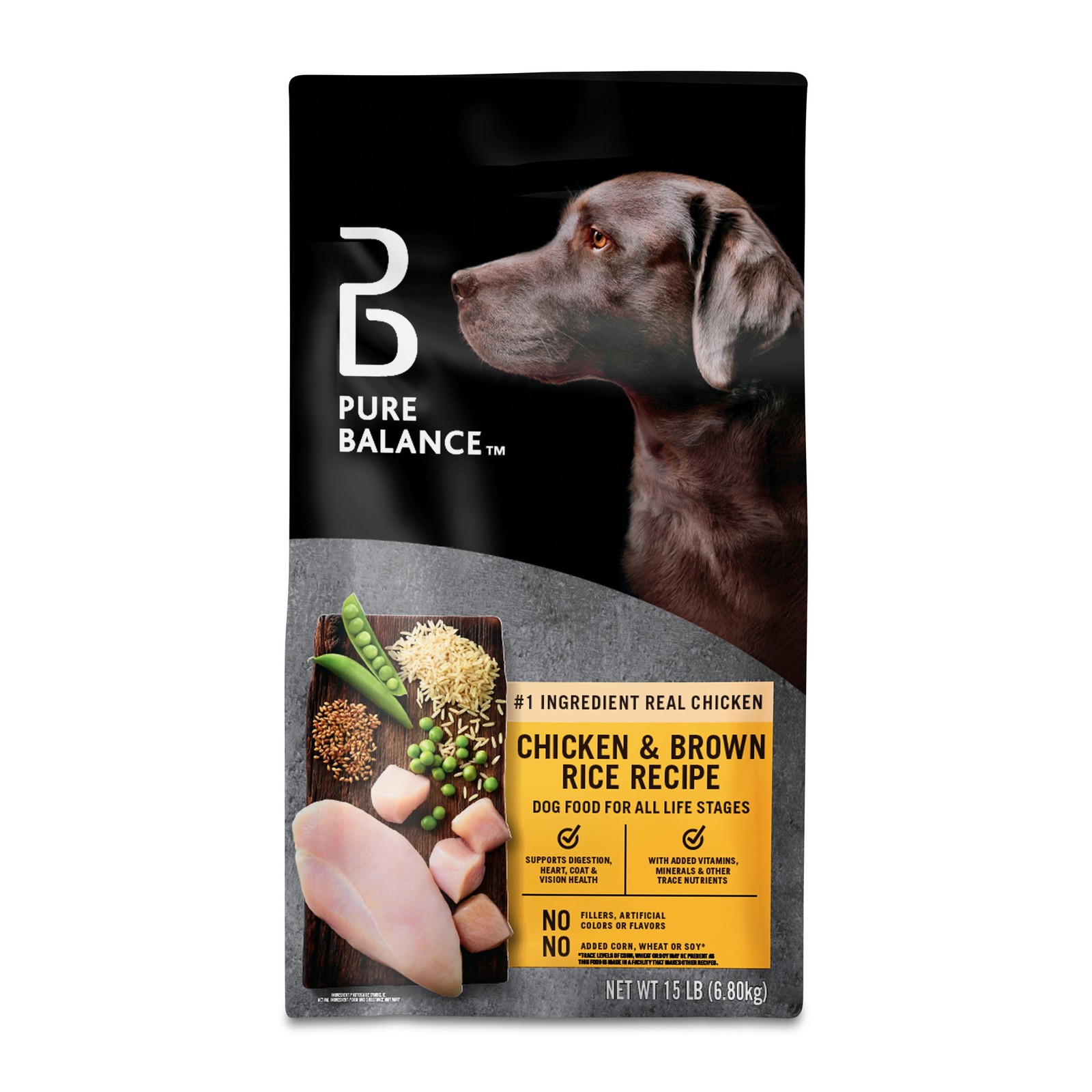 Pure Balance Chicken & Brown Rice Recipe Dry Dog Food, 15 Lb