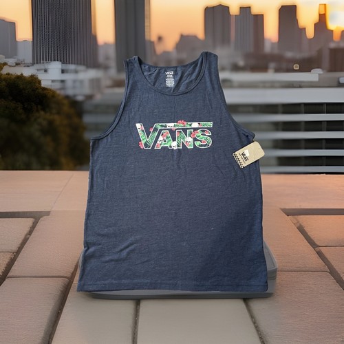 Vans Classic Men’s Size Small Tank Top in Invisible Palms Denim Print version. - Picture 2 of 6