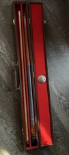 Huebler Vintage 80,s  Pool Cue And Case With Scuffer