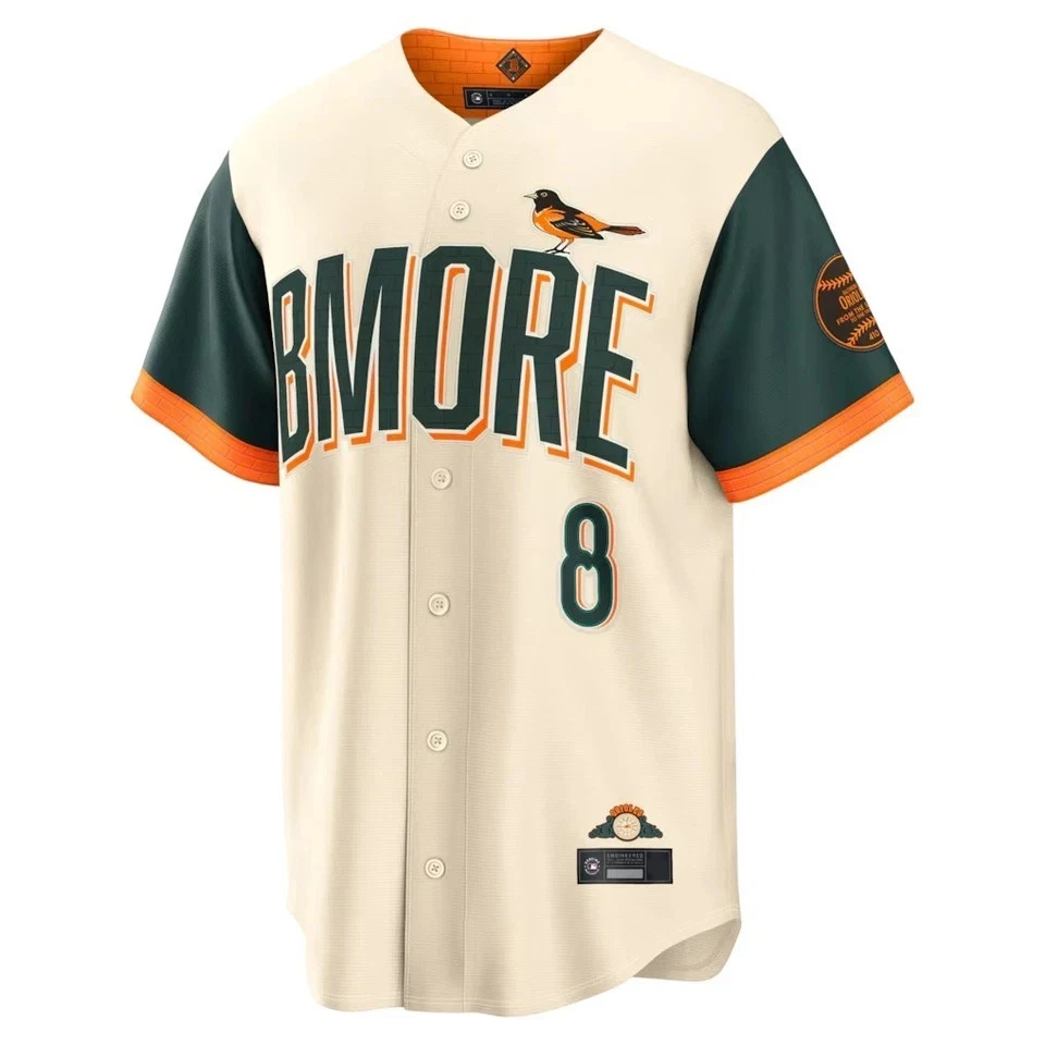 Men's Orioless Cream 2026 City Connect Stadium All Printed Baseball Jersey