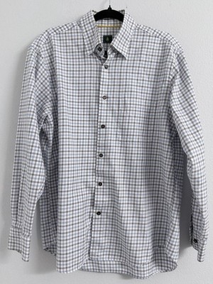 Robert Talbott Button Down Shirt Mens 16.5 33/34 Blue Plaid Cotton Classic Fit
