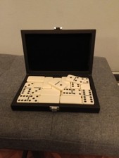Beautiful Ivory Looking Domino's Set In Presentation Case Lovely and Smooth Gift