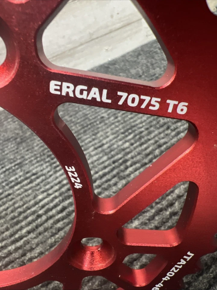 JT Sprockets JTA1204-46 Red  - 7075 T6 Aluminum Rear Sprocket - Image 4 of 4