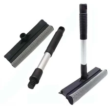2xHandle Car Window Brush Windshield Squeegee Scraper Wiper Cleaner Dual Surface