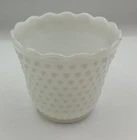 Vintage Anchor Hocking White Milk Glass Planter Vase Hobnail
