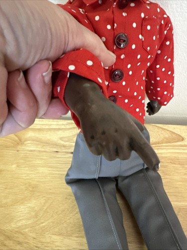 Handmade Boy Doll Porcelain Head Hands Feet Black Handmade Clothes RARE 17” L - Picture 3 of 9