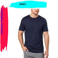 DKNY Men's Short Sleeve Tee (XL, Navy).
