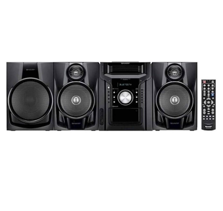 Sharp 350W 5Disc Bluetooth Shelf Speaker Subwoofer Cassette CD Player CD-BHS1050