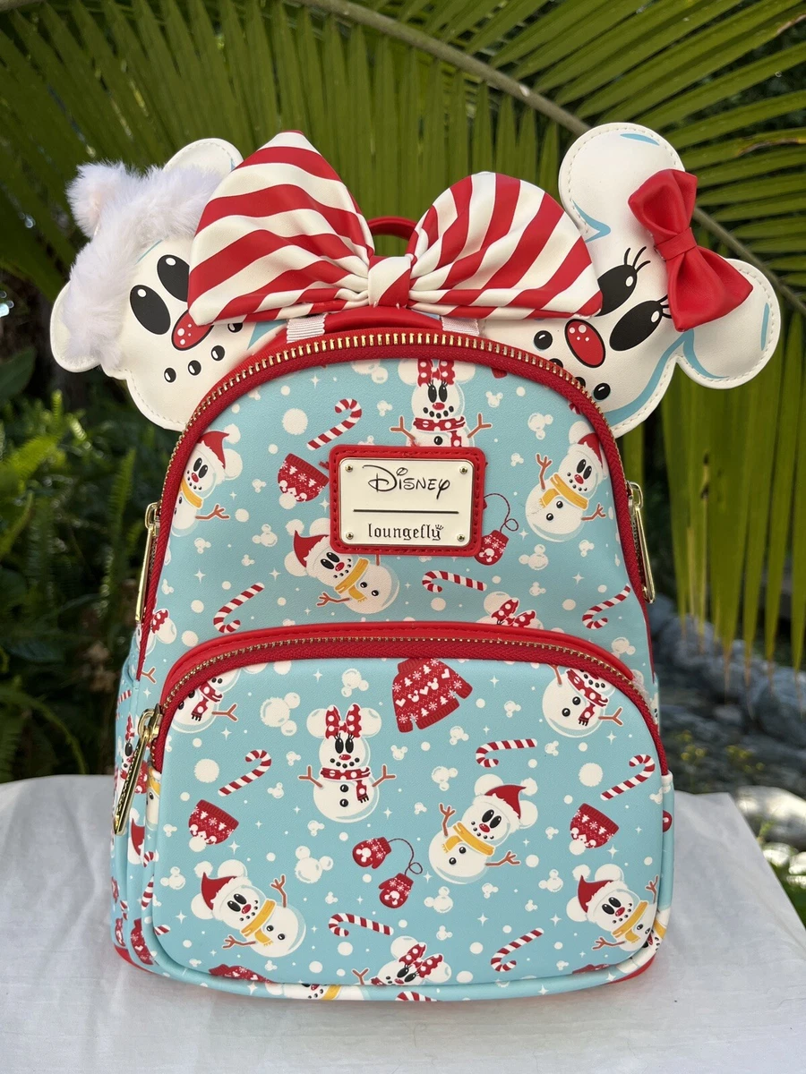 Loungefly Disney Christmas Mickey Minnie Snowman Mini Backpack