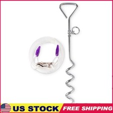 Reflective Dog Cable  Spiral Stake Set Medium 25ft Durable Tie-Out System New