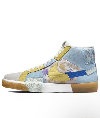 NIKE SB Zoom Blazer Mid Men 13 Sneakers Boarder Blue Floral Paisley DM0859-400 - Picture 3 of 18