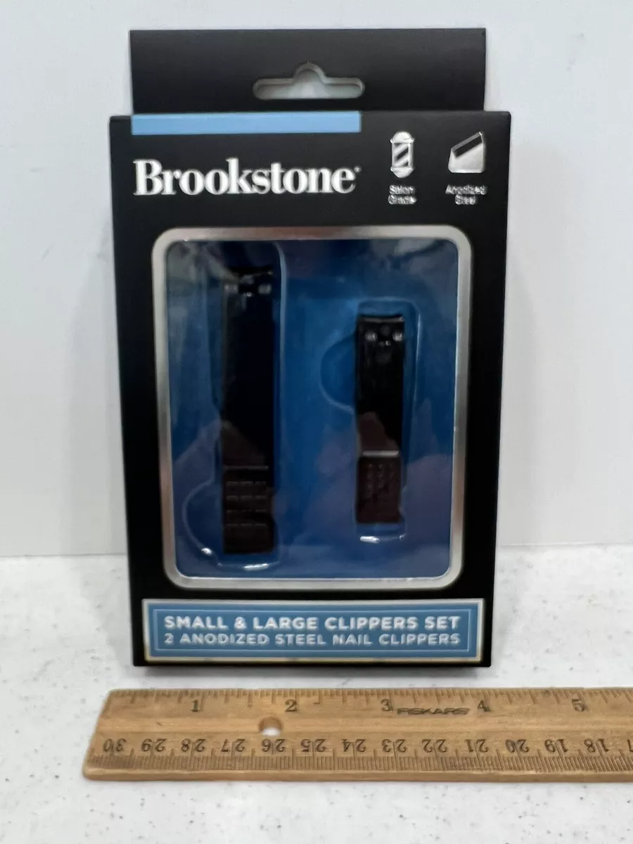 Brookstone Stainless Anodized Steel Small Large Nail Clippers