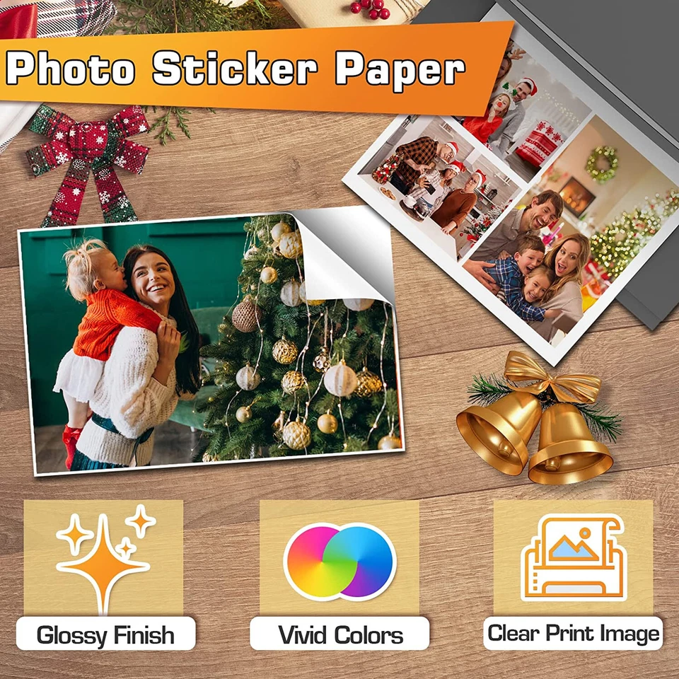Koala Glossy Sticker Paper Inkjet Printer 8.5x11 120 Sheets Photo Sticker Paper - Image 2 of 4