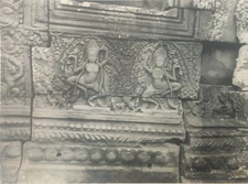 Angkor Thom Wat Apsara dancers silver print circa 1950 Cambodia dance,