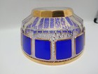 ANTIQUE 19C MOSER LARGE COBALT Cut-To-Clear BOWL vase CASED GLASS GOLD GILT