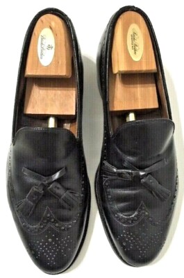 Johnston & Murphy Aristocraft Long Wing Brogue Tassel Loafers Men’s Sz 10 Johnston Murphy Aristocraft Brogue Wingtip Tassel Loafer  main image 2