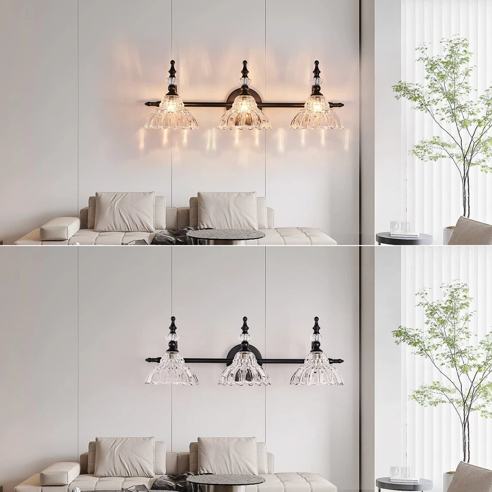 Bathroom Vanity Lights Bathroom Lighting Fixtures Over Mirror Matte Black 3 L... - Image 3 of 4