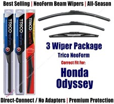 3-Pack Wipers Front & Rear NeoForm - fit 2005+ Honda Odyssey - 16260/220/16B