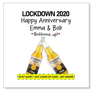 Maison Corona Beer Drole Joyeux Anniversaire Rude Gateau Carte Lockdown Pandemie Personnalise Fetes Occasions Speciales