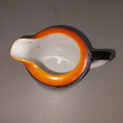 VTG Noritake Lusterware Creamer Swan On Lake Tree Orange Black Blue Made In... - Picture 5 of 6