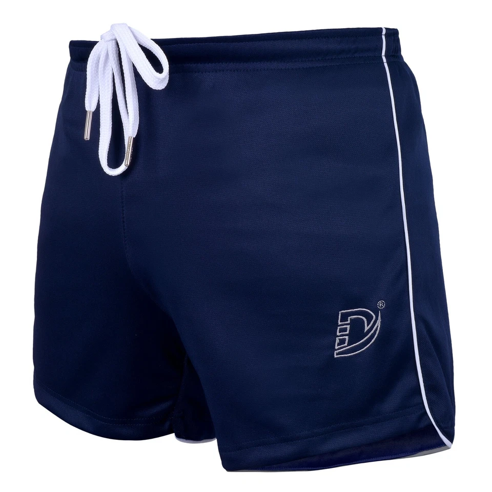 Paquete de 2: DEFY NUEVOS HOMBRES ENTRENAMIENTO GIMNASIO DEPORTES CORRER CASUAL FITNESS PANTALONES CORTOS AZUL MARINO Foto 4 de 4