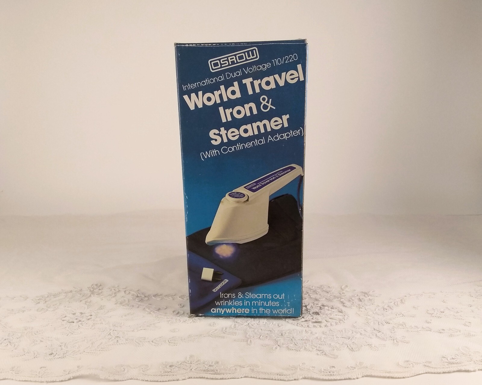 Vintage Osrow World Travel Iron Steamer  with travel bag and accessories 1981