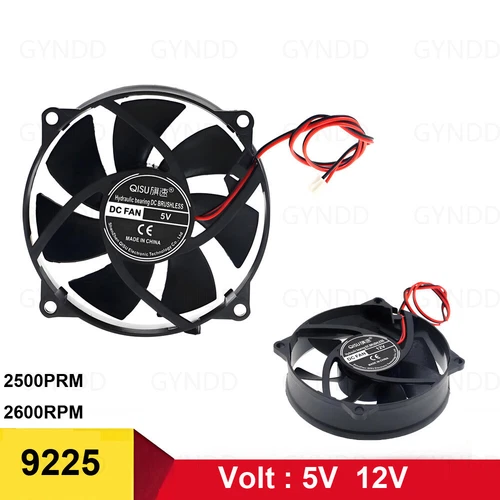 9225 Round 2-Pin DC Brushless Quiet Cooling Fan 5V 24V Sleeve Bearing 2500RPM