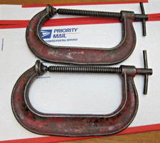 PAIR 6" BILLINGS C-CLAMPS : BB-406", VINTAGE .MADE IN USA