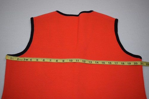 Vintage Knit Dress Gina Teresa Size S/M 60s Tangerine Orange Black Trim Buttons - Picture 12 of 13