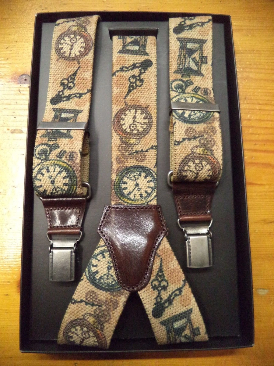 Bretelles En Cuir Fleuries 36mm - Look Vintage, Fait Main En Italie, Neuf Avec étiquette