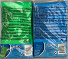 2 Air Mats Green Blue Pool Raft 72" X 27" H20 Go Float N Roll Float New