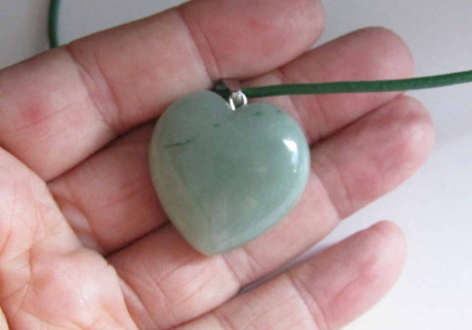 Corazón grande de aventurina verde - colgante - Imagen 4 de 4