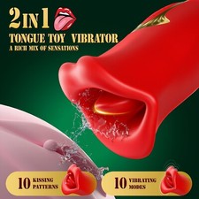 Flower Sucking Vibrator Oral Clit Tongue Licking G-Spot Dildo Sex Toys USB
