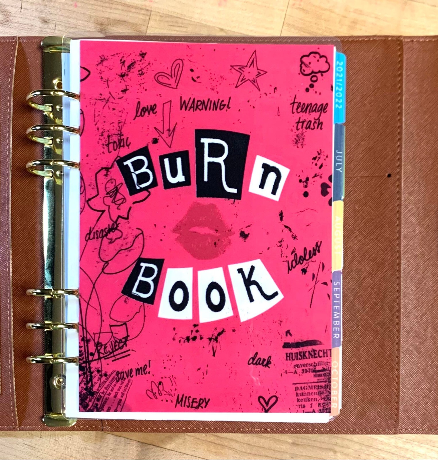 Burn Book* Mean Girls Cover Set for use w/ Erin Condren A5 Ring Agenda  Binder