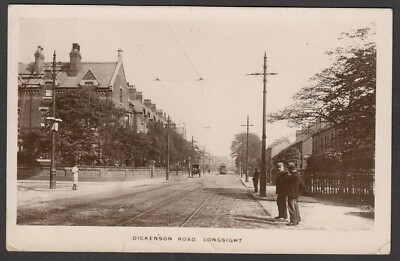 Postkarte Longsight Manchester Lancashire die Dickenson Road in der Nähe von Birch Lane RP