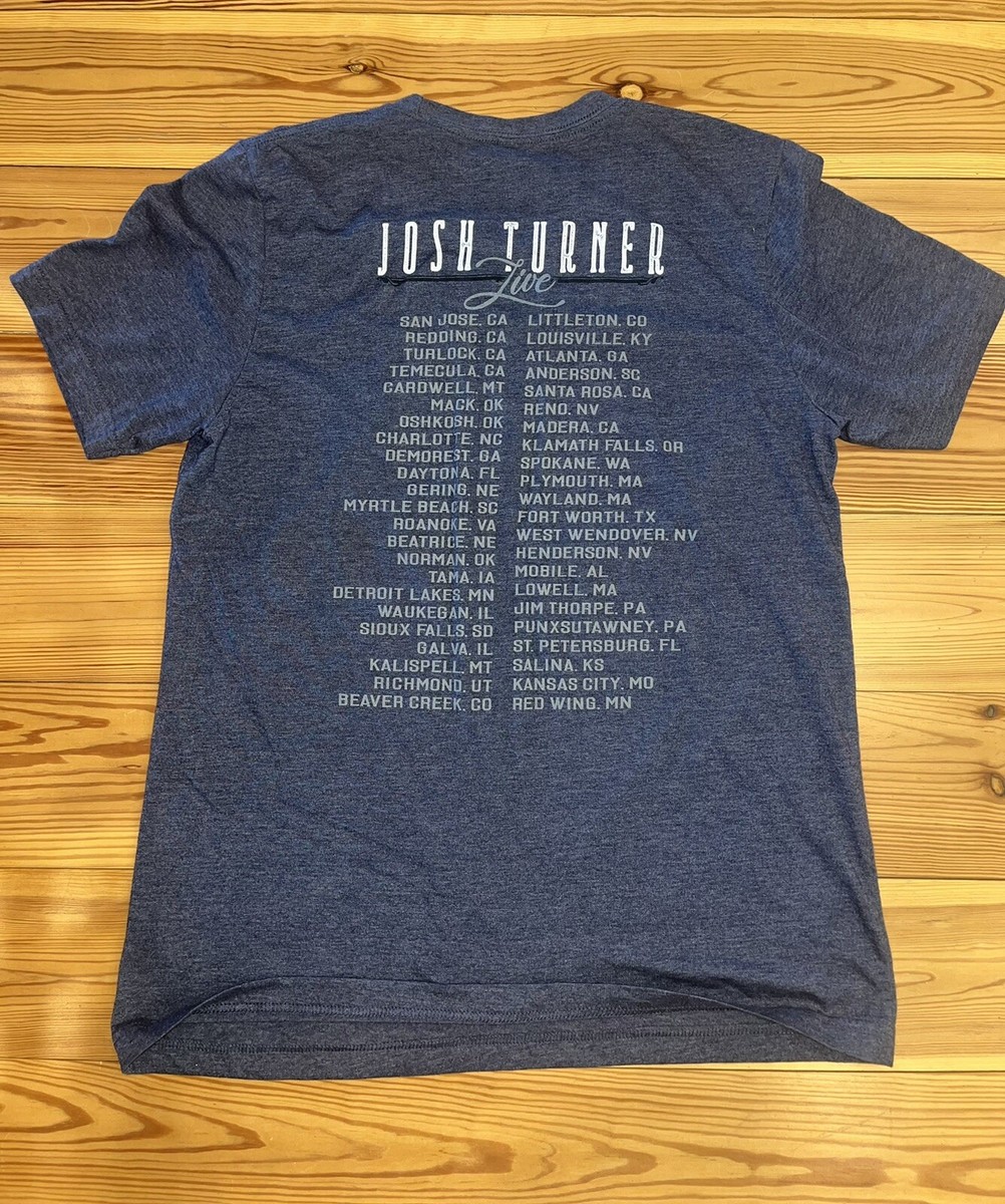 EXCELLENT JOSH TURNER 2019 CONCERT TOUR T-SHIRT-GRAY/BLUE--LARGE