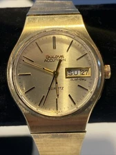 Bulova Accutron Duel Time 10 K Gold Filled New Battery Swiss Movment